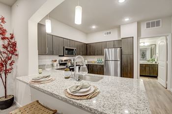 Granite counters in kitchen